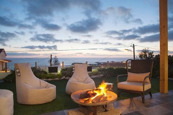 Fire pit at Ericeira Ocean View Villa, one of the best places to stay in Ericeira