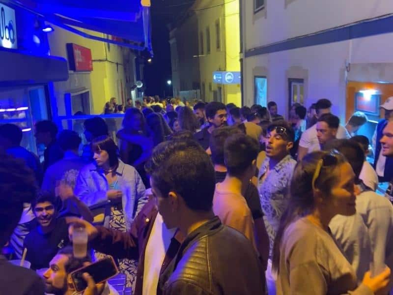 Tubo after dark always spills people out onto the street.