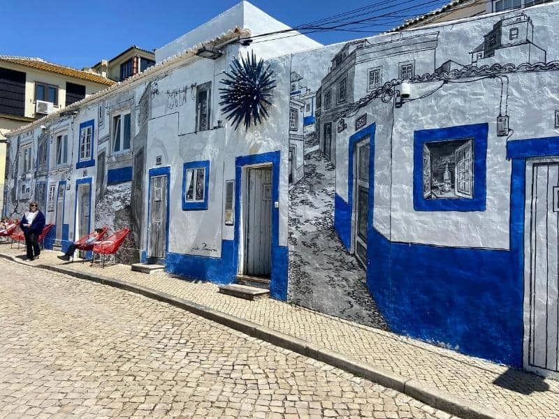 The beautiful Ouriço mural - an iconic part of Ericeira nightlife