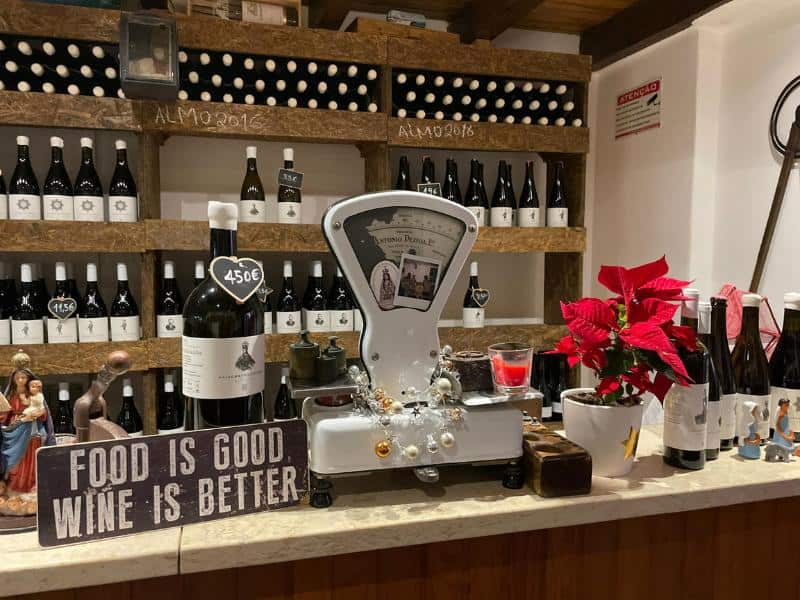 Counter where wine tasting tours start at Haja Cortesia Wines.