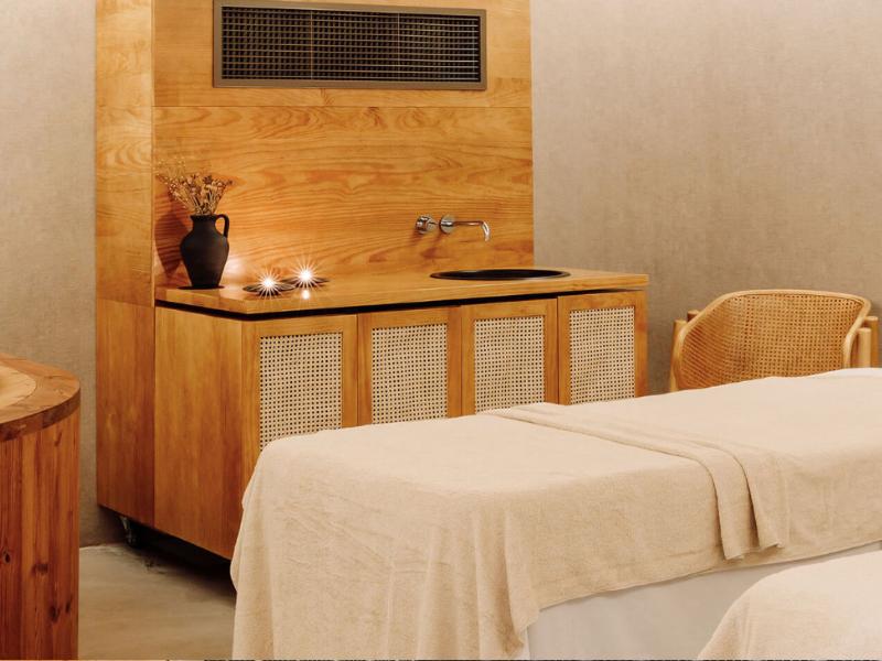 Treatment room for a massage at Immerso Hotel.