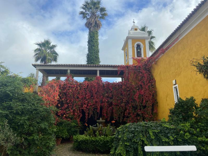 Quinta da Santana beautiful grounds on a cloudy day.