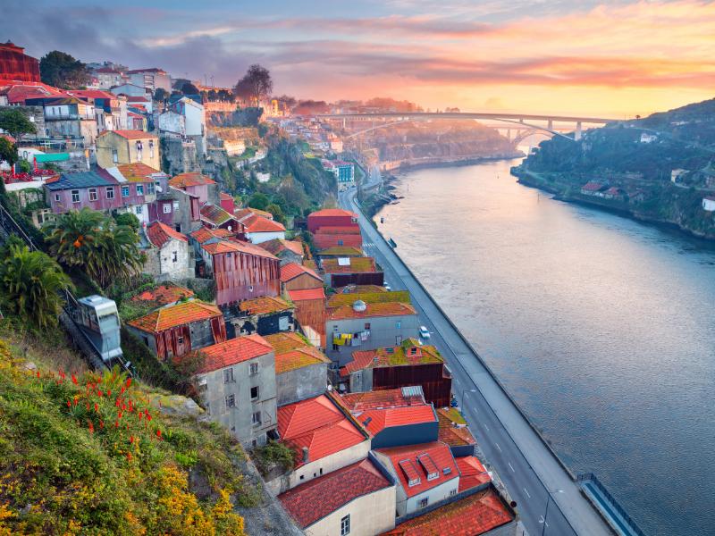 Porto at sunset.