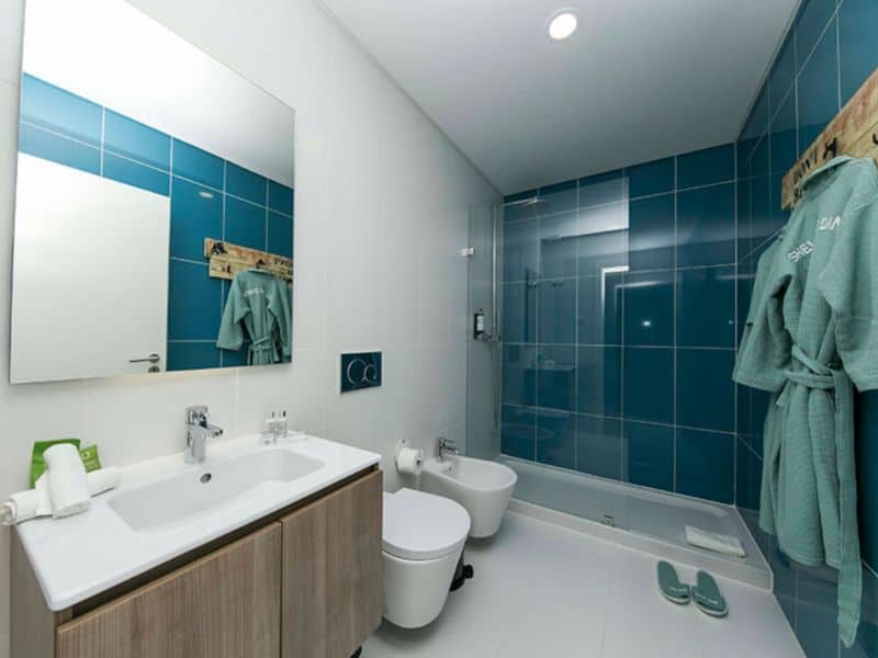 The bathroom in the flat.
