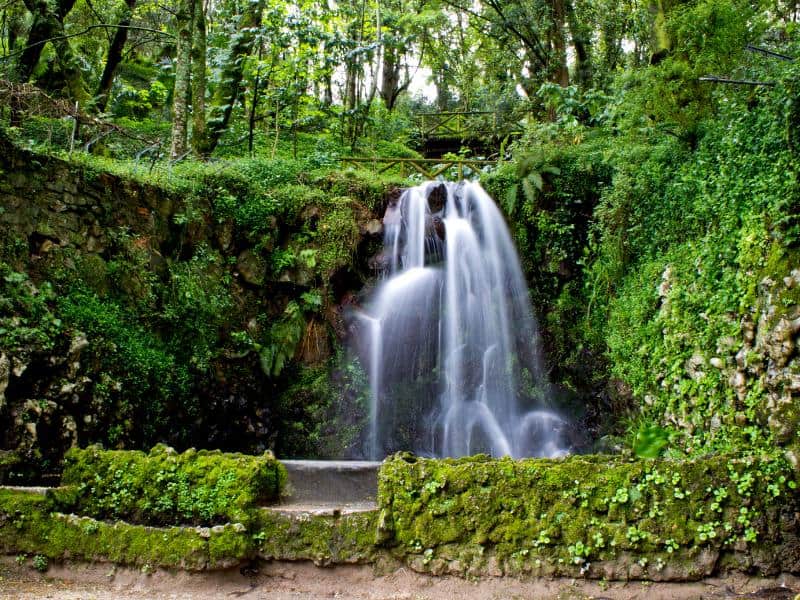 Penha palace park waterfalls are a fabulous respite from the heat during summer months in Sintra old town.