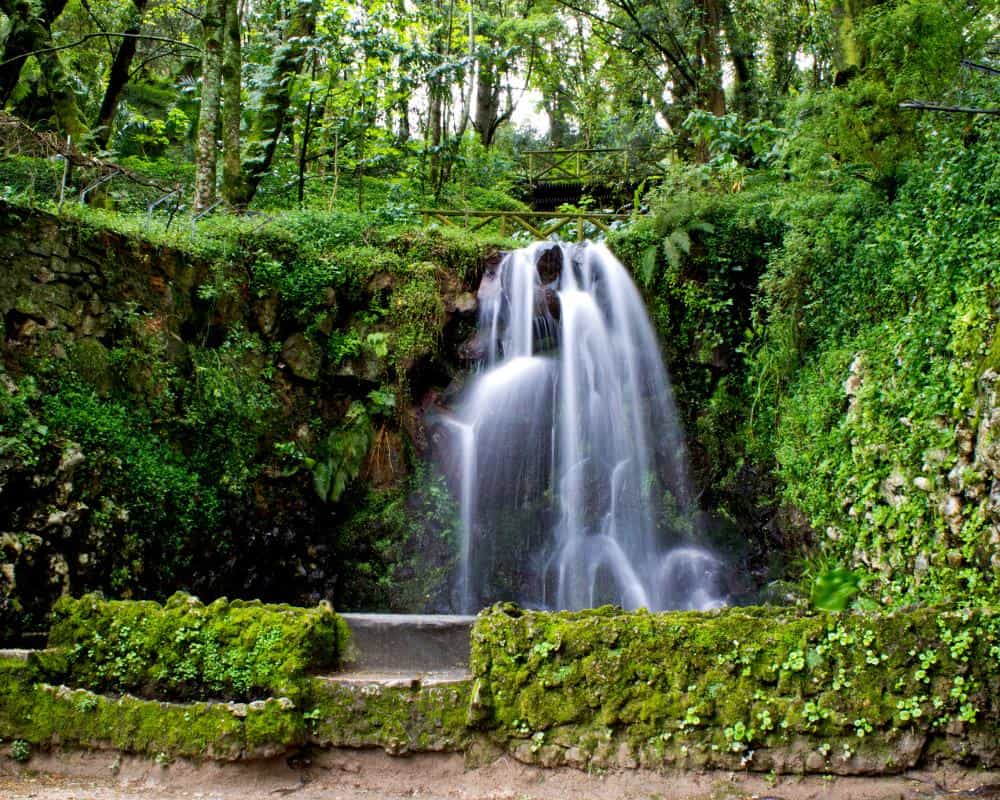 A waterfall in the beautiful forest around Sintra