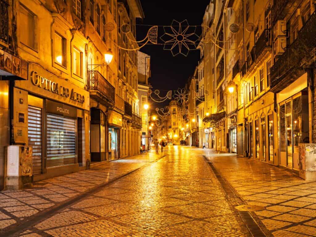 Night view of Coimbra's center