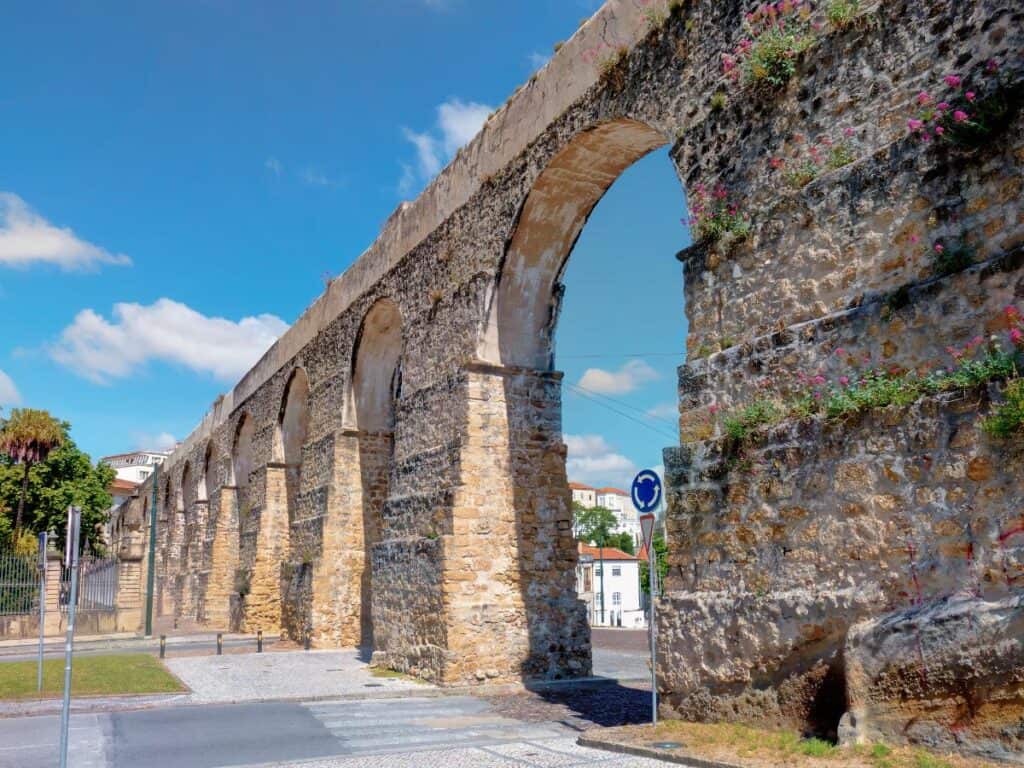 Archways in Coimbra under the aquaduct.