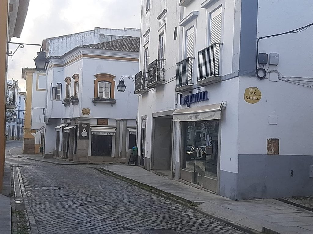 One of Evora's main streets in the old center.